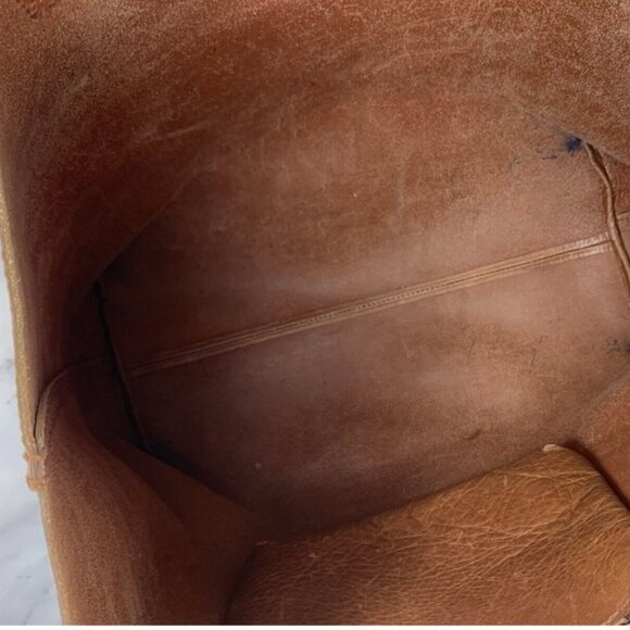 Madewell Distressed Transport Tote Bag Brown Leather - Picture 7 of 9